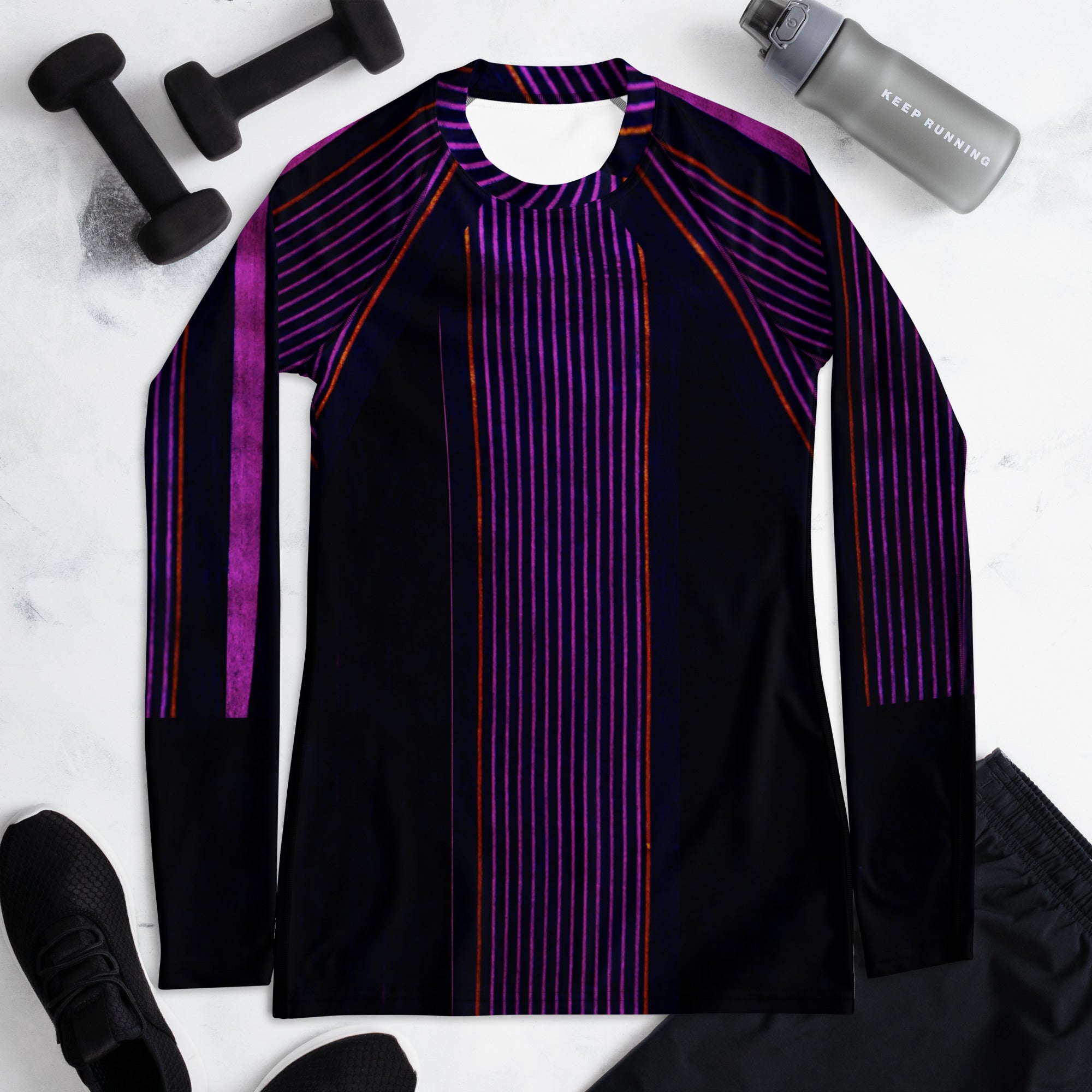 Women's Long-sleeved Gym Top. Dancer or Runner top. Surfer's Rashguard. Cool Streetwear Fashion Top. Peppermint by WickedYo